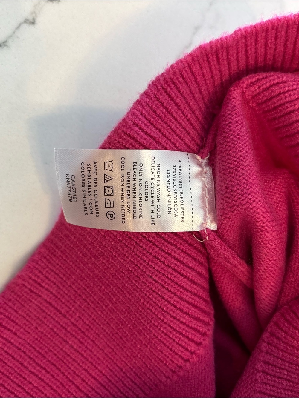 Ann Taylor Magenta Puff Sleeve Turtleneck Sweater - Picture 4 of 4
